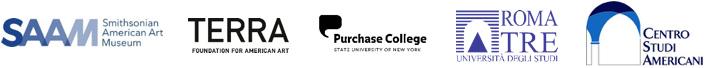 The Smithsonian American Art Museum logo, Terra Foundation logo, Purchase College logo, Roma tre logo, and Centro Studi Americani logo
